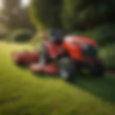 Perfectly Manicured Lawn with Massey Ferguson Mower A well-manicured lawn maintained by the Massey Ferguson mower.