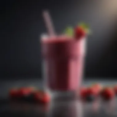 Delightful Berry Smoothie for a Healthy Lifestyle Close-up of a delicious berry smoothie with a straw
