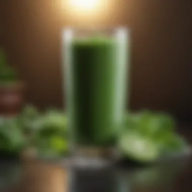 Refreshing Green Smoothie for Blood Sugar Control A glass of green smoothie garnished with mint leaves