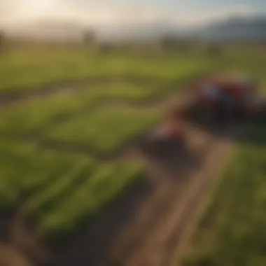A scenic view of a farm implementing regenerative agricultural practices.