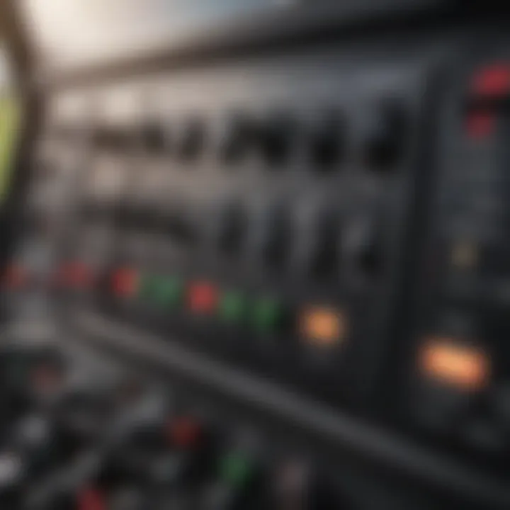 Close-up of the control panel of an advanced sprayer technology
