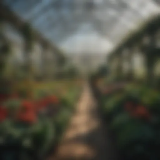 A thriving greenhouse filled with diverse plants