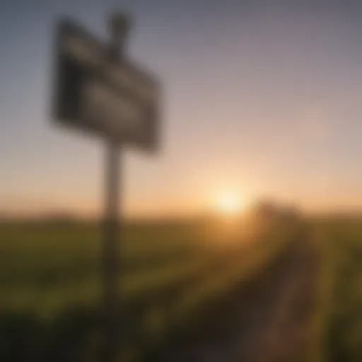 Nebraska farmland with auction signs