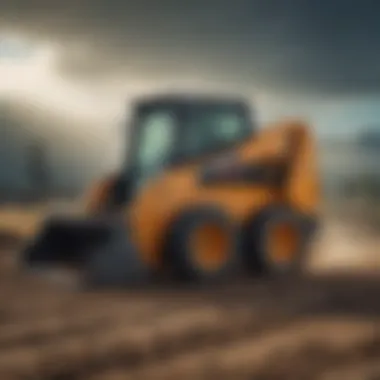 Close-up of skid steer attachments