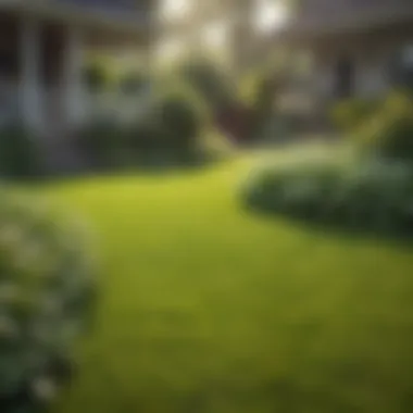 A peaceful yard showcasing a weed-free lawn