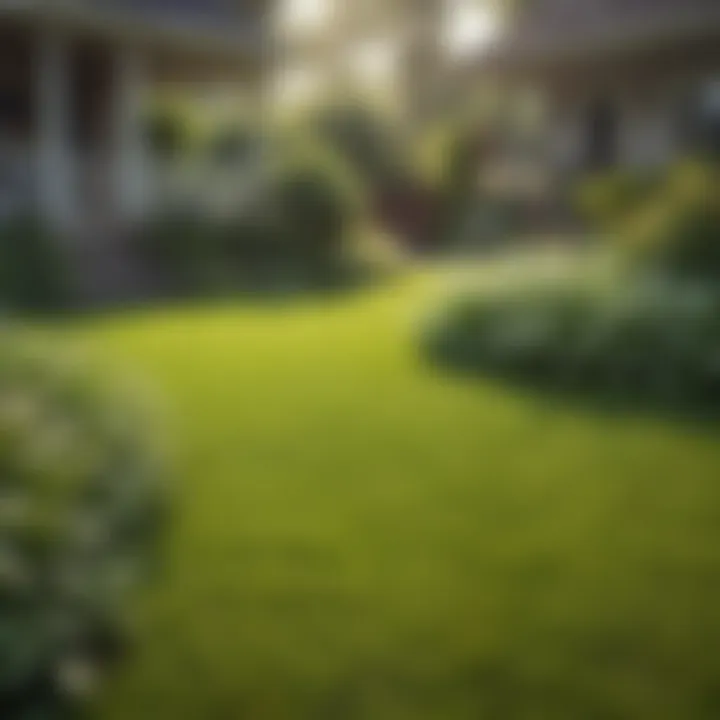 A peaceful yard showcasing a weed-free lawn