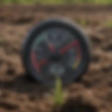 Soil temperature gauge indicating optimal range