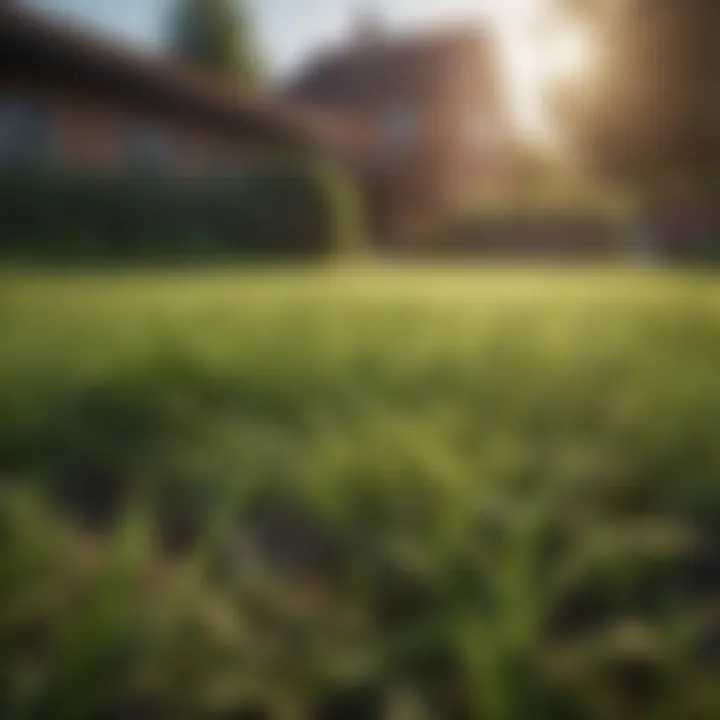 A lush green lawn indicating successful grass growth