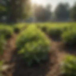 Vibrant terp tea plants thriving in rich soil