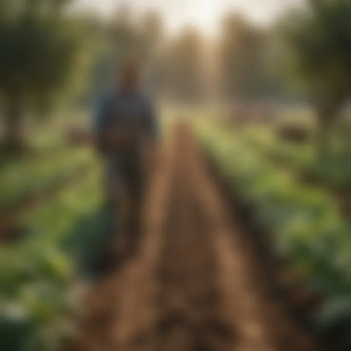 Farmers practicing organic agriculture