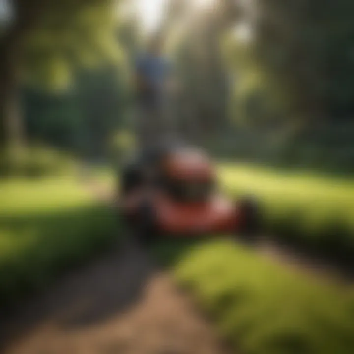 A lawn care professional utilizing advanced technology in maintenance
