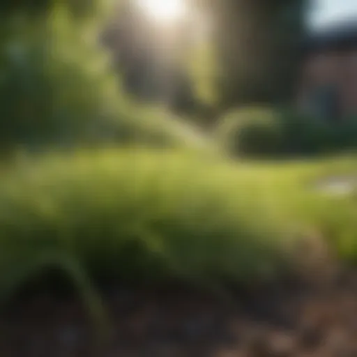 A lush lawn showcasing diverse grass species and healthy soil