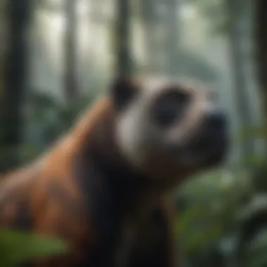 Illustration of endangered species in their natural habitat