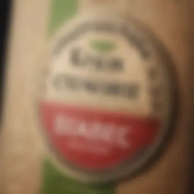 Close-up of organic certification label on a product package