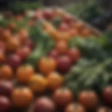 Freshly harvested organic vegetables from a local market