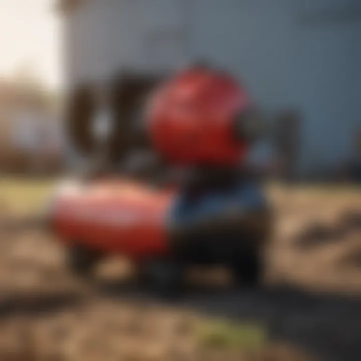 Energy-efficient air compressor in use on a farm