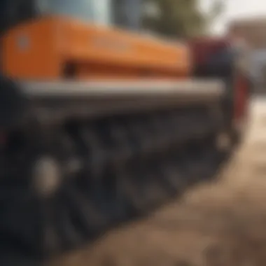 Close-up of a specialized street sweeper brush for agricultural use