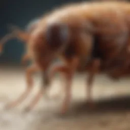 Close-up of a flea on a pet's fur