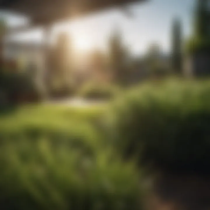 Diverse selection of grass types in a garden center