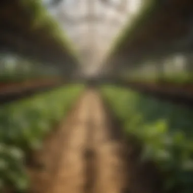 Sustainable Practices in Syntropic Farming Illustration of sustainable agricultural practices in a syntropic farming setup.