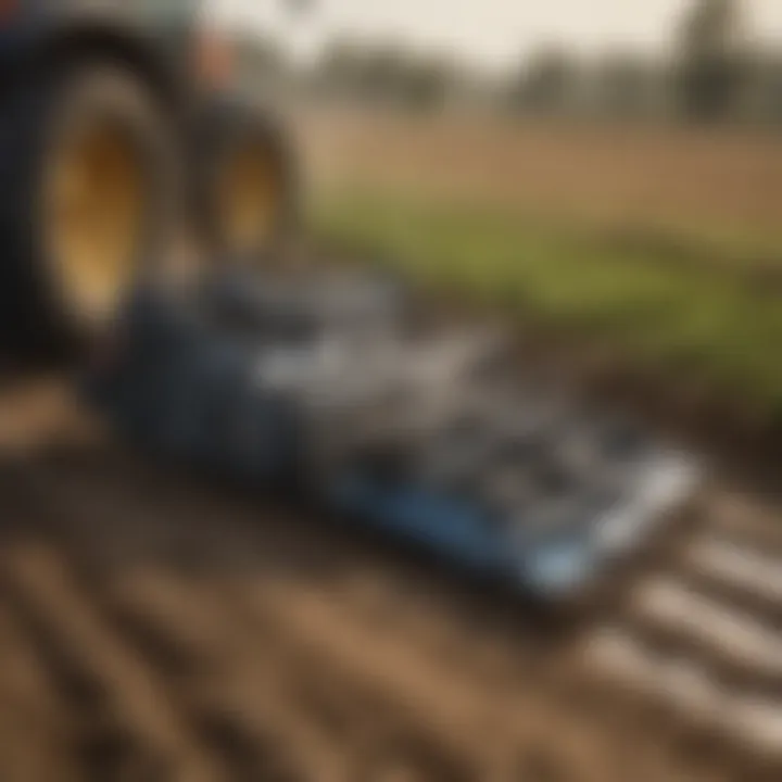 Modern technology being integrated with pull behind scraper blades for enhanced efficiency in land management.