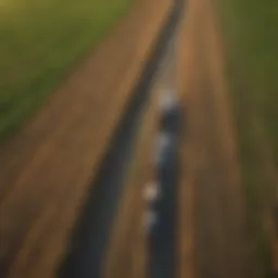 Aerial view of a modern agricultural transportation network