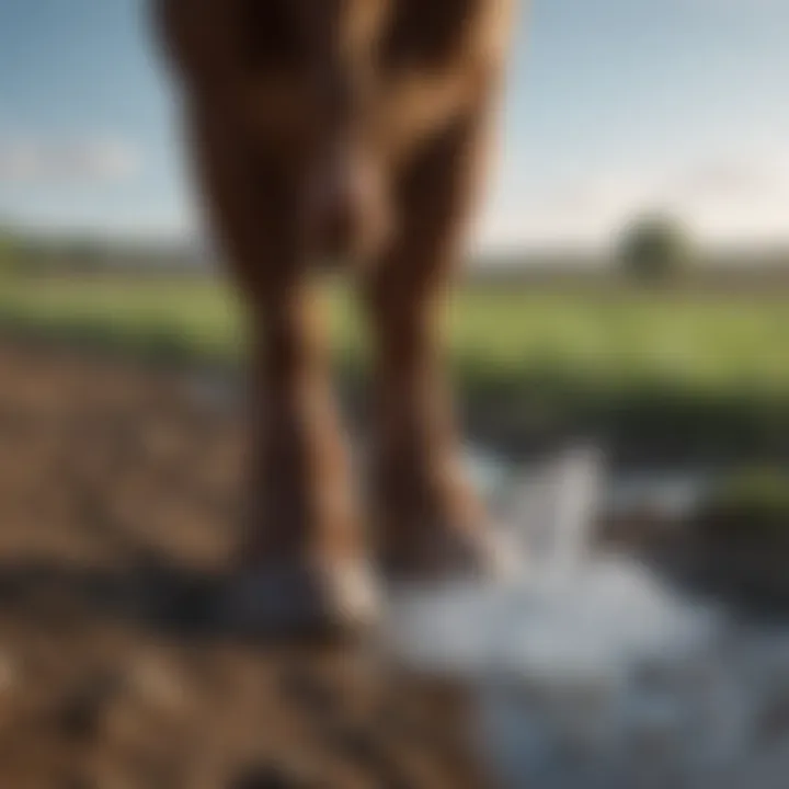 Livestock benefiting from the use of ice pack boots