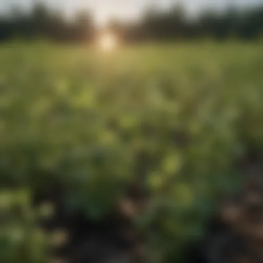 Close-up of clover plants affected by herbicides