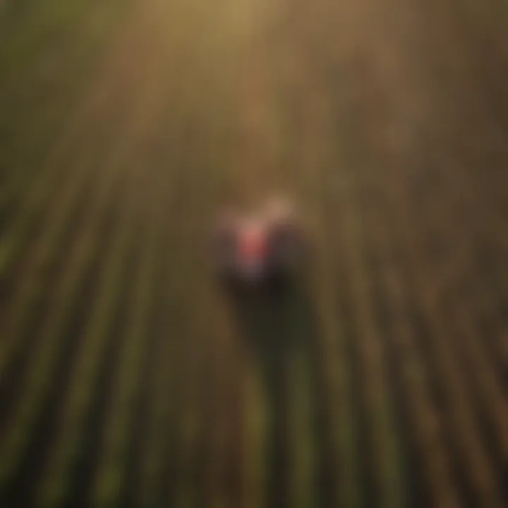 Drone monitoring crops from above