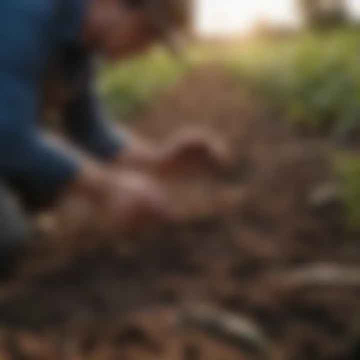 A certified agronomist analyzing soil samples in a field