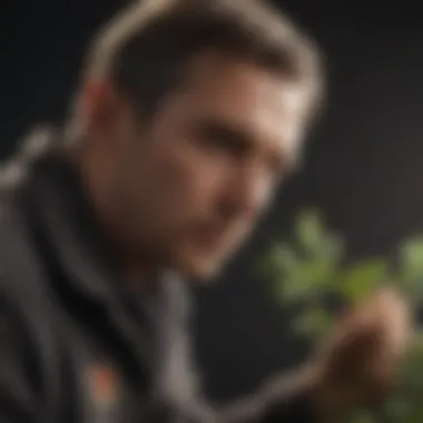 Assessment of Bud Development Agronomist examining plant health and bud development