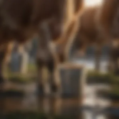 A close-up view of a calf pail filled with nutritious liquid for feeding calves