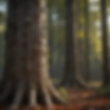 Carbon Storage Mechanisms in Trees A visual representation of carbon storage in tree trunks