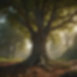 A dense forest showcasing the diversity of tree species