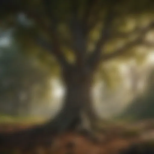 A dense forest showcasing the diversity of tree species
