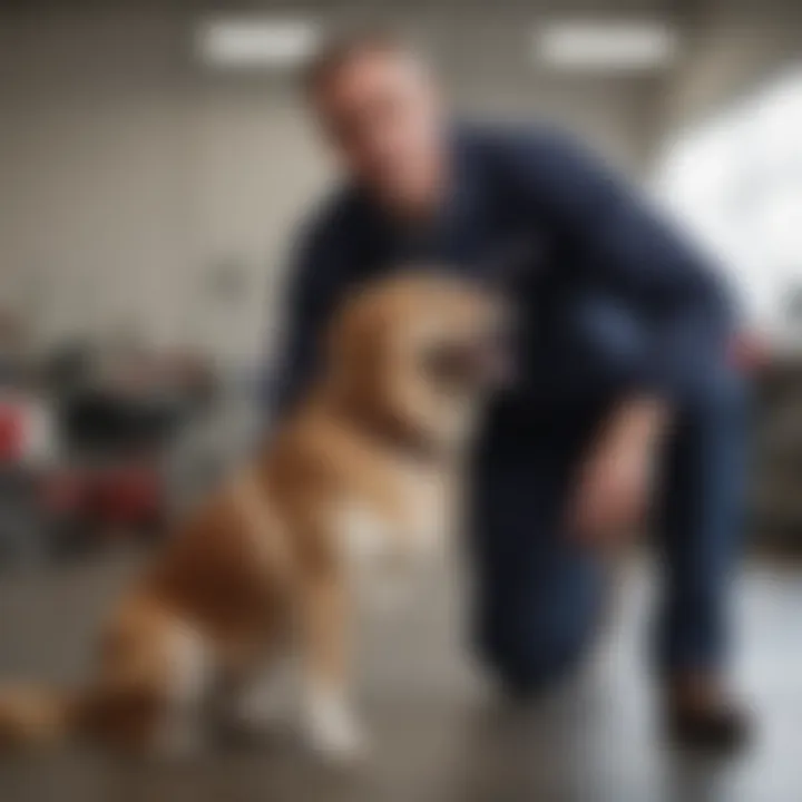 Veterinarian examining a dog during Tractor Supply Vet Days event