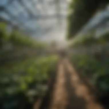 LED Lighting in Greenhouse LED lighting installation in a greenhouse