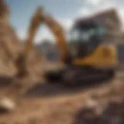Cat excavator in action on a construction site