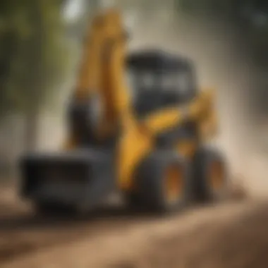 Importance of Counterweights in Skid Steer Stability Diagram illustrating the importance of counterweights in skid steer stability.