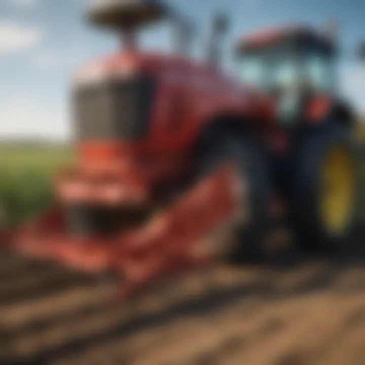 Agricultural field demonstrating the effectiveness of drag blades