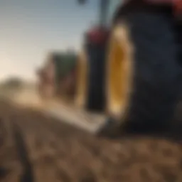 High-quality drag blade attached to a tractor in a field