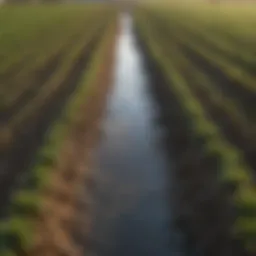 Illustration of optimal drainage layout in agricultural fields