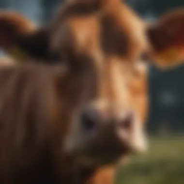 Close-up of cattle showing signs of respiratory distress.