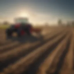 A farm landscape showcasing sustainable agricultural practices