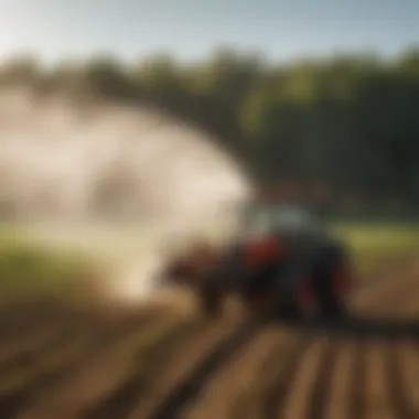 Demonstration of a crop undergoing fumigation treatment