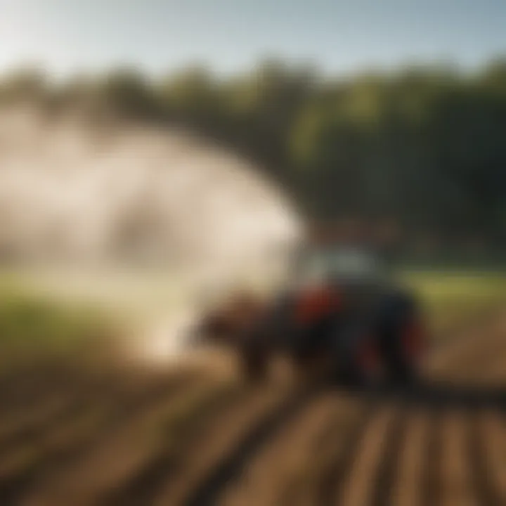 Demonstration of a crop undergoing fumigation treatment