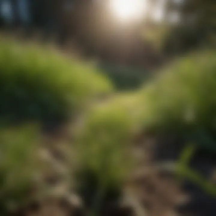 Comparison of grass growth in shaded vs. sunny areas