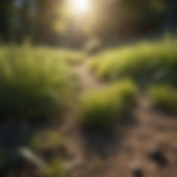 Illustration of ideal conditions for shaded grass growth
