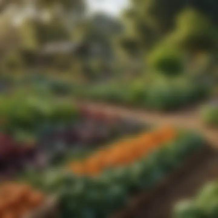 A flourishing heirloom vegetable garden demonstrating biodiversity