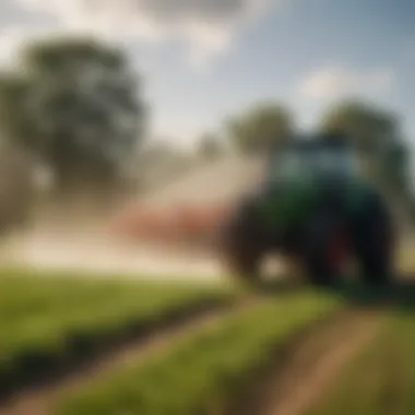 Herbicide Spraying in Agriculture Field demonstration of herbicide spraying